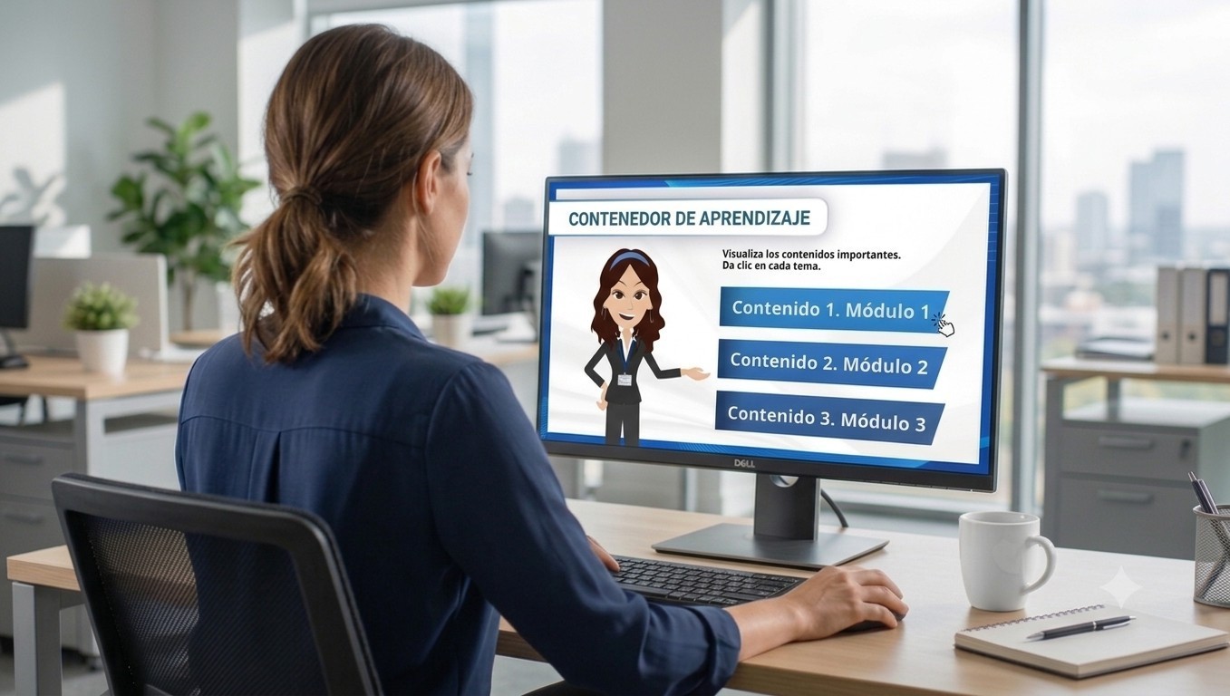 Persona usando plataforma e-learning